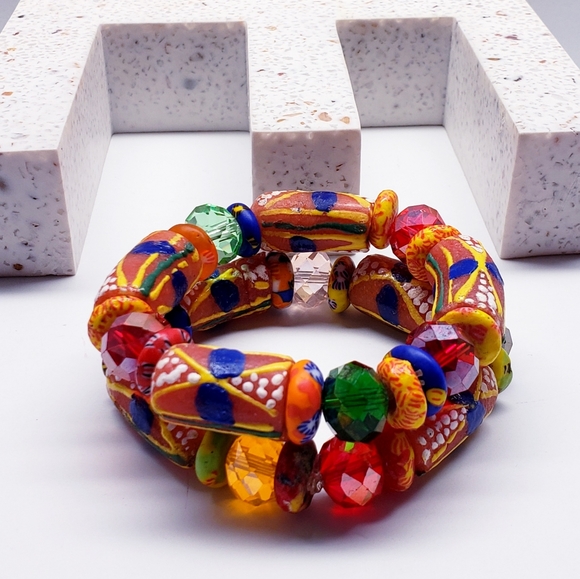 Handmade Beaded African Bracelet, Unisex #13 (2 pieces) - Picture 1 of 4